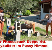 Alexandra-Wett – Der Fitnessbank Doppelritt. Bodybuilder im Pussy Himmel