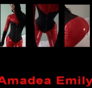 Amadea-Emily - Roter Lackanzug Teil 2