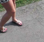 BD-Footmodel - Fuss Fetisch-Spazieren gehen mit offenen Schuhen