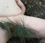 BouncyTitAction - 240 - Pussy mit Tannenzweig bearbeitet - Public