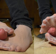 Cummysoles - Nylon Söckchen Footjob mit Sauei