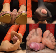 Cummysoles - Stripperinnen shoejob und footjob mit Nylon Söckchen in heißer Leggins