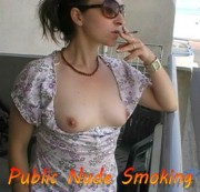 DaringSuzy - Topless Public Smoking