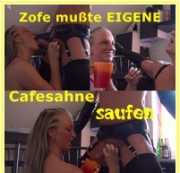 DirtyLackLady - Zofe mußte EIGENE Cafesahne saufen !!