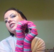 Kattypretty – Kate smoking withsocks on hands