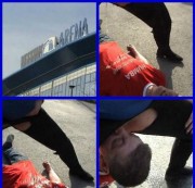 LindsayLove – Schalker Taufe!!! Public Piss vor der Schalke Arena