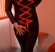 Ltv123 - Mistress in black latex play with toy and cum