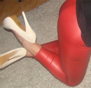 Luderchantal - Knackarsch in Latexlegging in High Heels