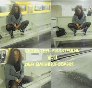 MasterDragonlord - Gezielter Pissstrahl von der Bahnhofsbank!(Public)