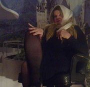 Nylonfeetlegslady - the Goddess in black dress with white silk scarf