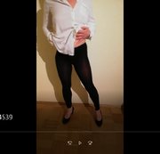 Palina_sweet - weiße Bluse schwarze Leggings und Pumps