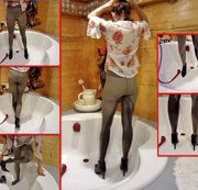 Pissy-Cat – Nylon-FSH satt – Piss in 4 Strumpfhosen