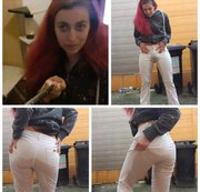 Red-Queen89 - white jeans piss part 4