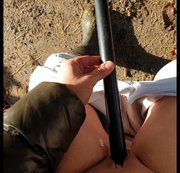 RidingPrincess - Nüsse sammeln in Aigle Gummistiefel, Daunenjacke und weißer Reithose