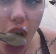 RussianBeauty – Consuming 2 ousters from the glass! Vore & Mouth & Lip & Tongue fetish!