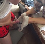 Sertiel - I cummed over his sweaty, warm, white socks