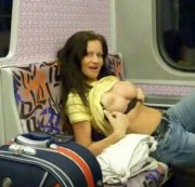 Sexy-Nadine - SBAHN Fahrschein zusammen geblasen