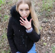 Stacy_Sweet - Cute girl got fucked on a walk and cum on her new down jacket!