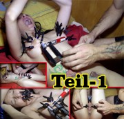 WeicheKleine - BDSM Sklavin mit Schraubzwingen bearbeitet Teil-1