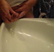 WorldOfJen – John Cums into the Bathroom Sink