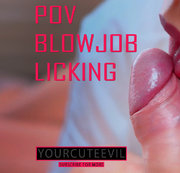 YourCuteEvil – Langsam spielen Blowjob und Zunge, lecken Frenulum, Nahaufnahme, POV