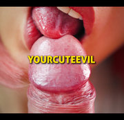 YourCuteEvil - Slowly blowjob & tongue play, licking frenulum, close-up pov