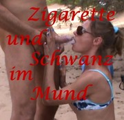 aslasta – Zigarette und Schwanz im Mund