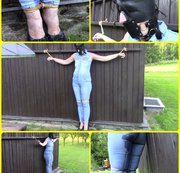 bondageangel – Bondage piss in jeans jumpsuit