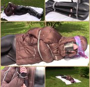 bondageangel – My amateur bondage, July 23, 2019: Tied in down jacket with cum