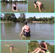 bondageangel – Bathing in lycra swimsuit and rubber cap