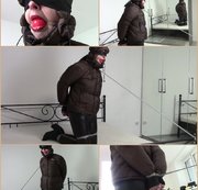 bondageangel - My amateur bondage, December 17, 2019: Kneeling in a down jacket