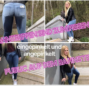 devil-sophie – VOLL ERWISCHT – Bahntreppen sind zum pissen da – eingepisst und angepinkelt PUBLIC auf dem Bahnsteig