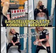 devil-sophie – Baustellentoilette komplett versaut – Ich lass es geil in die Kabine laufen und die Klorolle liegen