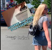 devil-sophie – Pisserei auf dem Straßenfest – kommst du mit mir auf das Drecksklo? Pissstrahl gucken ;P