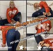 devil-sophie - Komm lass uns baden - in Jeans und Daunenjacke zerfetzt mit der Zahnbürste befriedigt