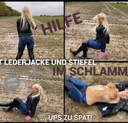 devil-sophie - Hilfe im Schlamm - mit Lederjacke und Stiefel geil eingesaut und eingenässt
