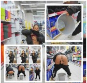 herrinsamira - DAS GAB´S NOCH NIE AUF MDH PUBLIC EIMERPISS IM SUPERMARKT!