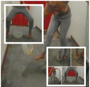 herrinsamira - Piss durch die leggins im Hausflur  (barfuss)