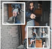 herrinsamira - Nylonpiss vor der Haustür+erwischt!