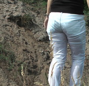jeansledernass – weiße jeans messy
