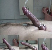 jerkboy18 - Schwanz und Eier gefesselt -ohne wichsen abgespritzt