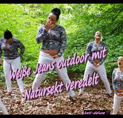 kati-deluxe – Weiße Jeans outdoor mit Natursekt veredelt