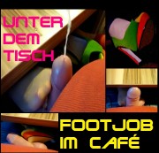 ladygaga-heels - Public Footjob unter´m Tisch im Cafe