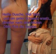 mousela - Duschen, Wet SHirt & Dildo