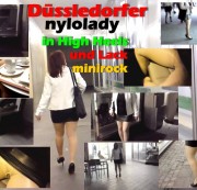 nylonwife - Düsseldorfer Glamour Nylonlady in High Heels und Lack minirock