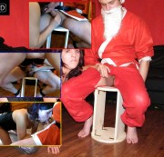 rosamondlicht – Weihnachtsmann auf Fesselhocker