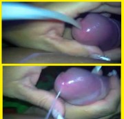 schwanzspiel - Handjob mit sehr langen French Fingernägeln