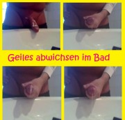 schwanzspiel - Wichsen im Bad der Nachbarin