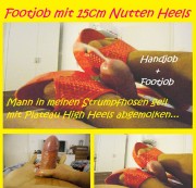 schwanzspiel - Geilster Footjob mit Nutten High Heels