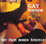 schwanzspiel - Gay Footjob mit meinen Overknees